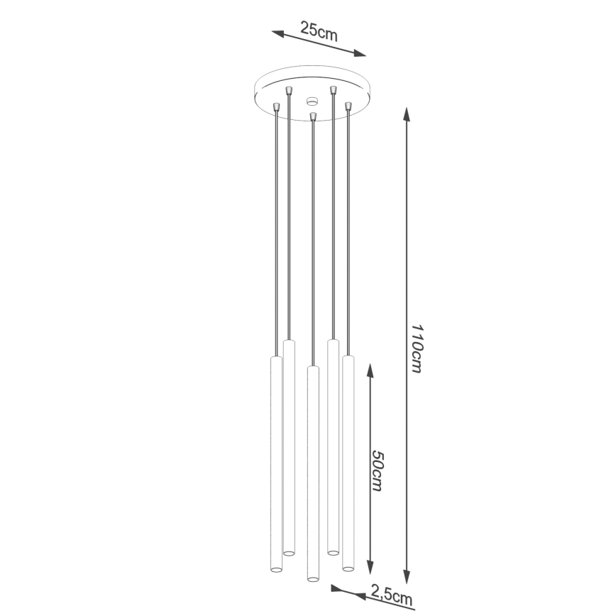 Πολύφωτο με συρματόσχοινο PASTELO 5xG9/8W/230V λευκό