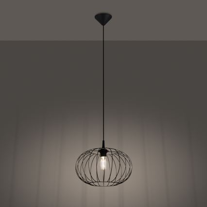 Πολύφωτο με συρματόσχοινο TSUNO 1xE27/15W/230V μαύρο