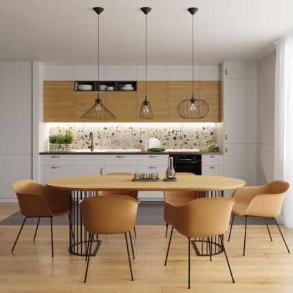 Πολύφωτο με συρματόσχοινο TSUNO 1xE27/15W/230V μαύρο
