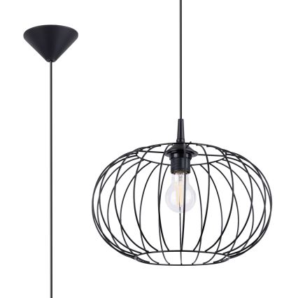 Πολύφωτο με συρματόσχοινο TSUNO 1xE27/15W/230V μαύρο