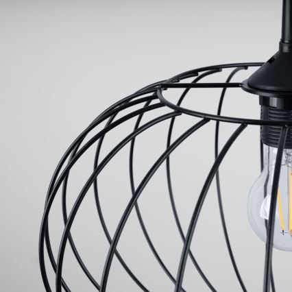 Πολύφωτο με συρματόσχοινο TSUNO 1xE27/15W/230V μαύρο
