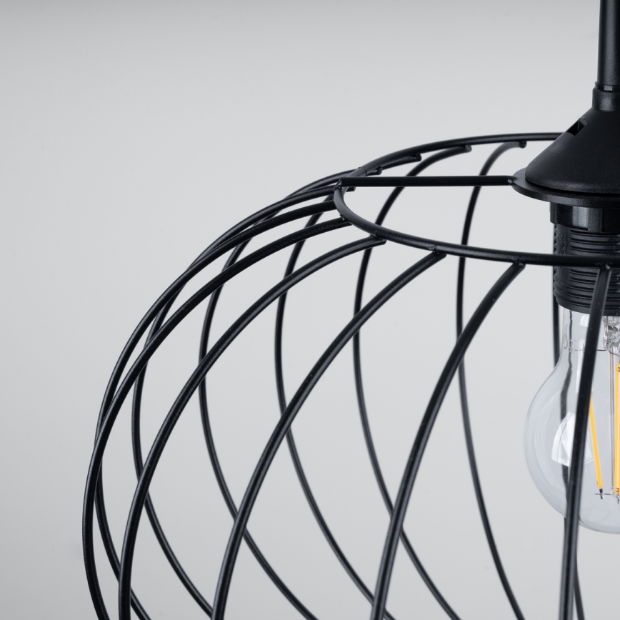 Πολύφωτο με συρματόσχοινο TSUNO 1xE27/15W/230V μαύρο