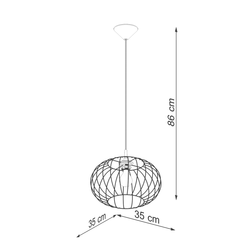 Πολύφωτο με συρματόσχοινο TSUNO 1xE27/15W/230V μαύρο