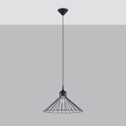 Πολύφωτο με συρματόσχοινο EDA 1xE27/15W/230V μαύρο