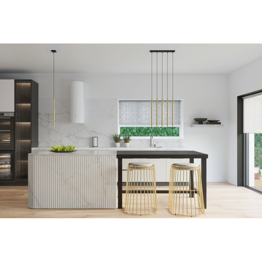 Πολύφωτο με συρματόσχοινο PASTELO 1xG9/8W/230V χρυσαφί