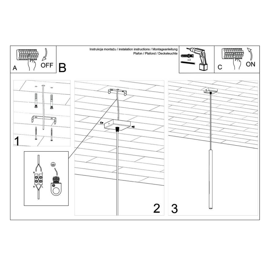 Πολύφωτο με συρματόσχοινο PASTELO 1xG9/8W/230V χρυσαφί