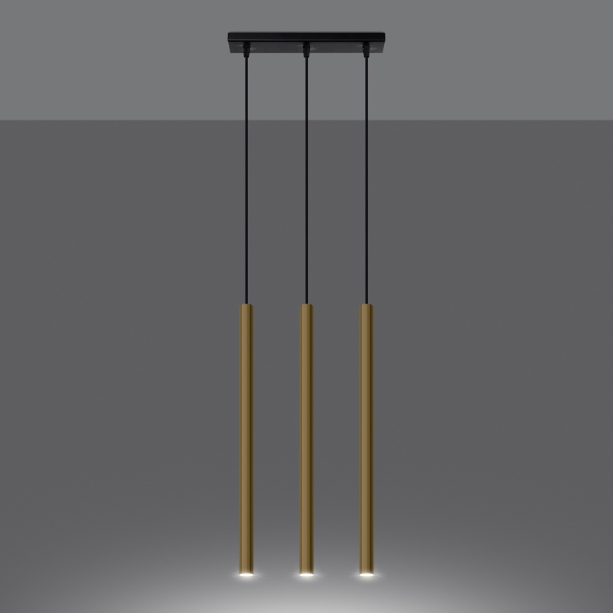 Πολύφωτο με συρματόσχοινο PASTELO 3xG9/8W/230V χρυσαφί