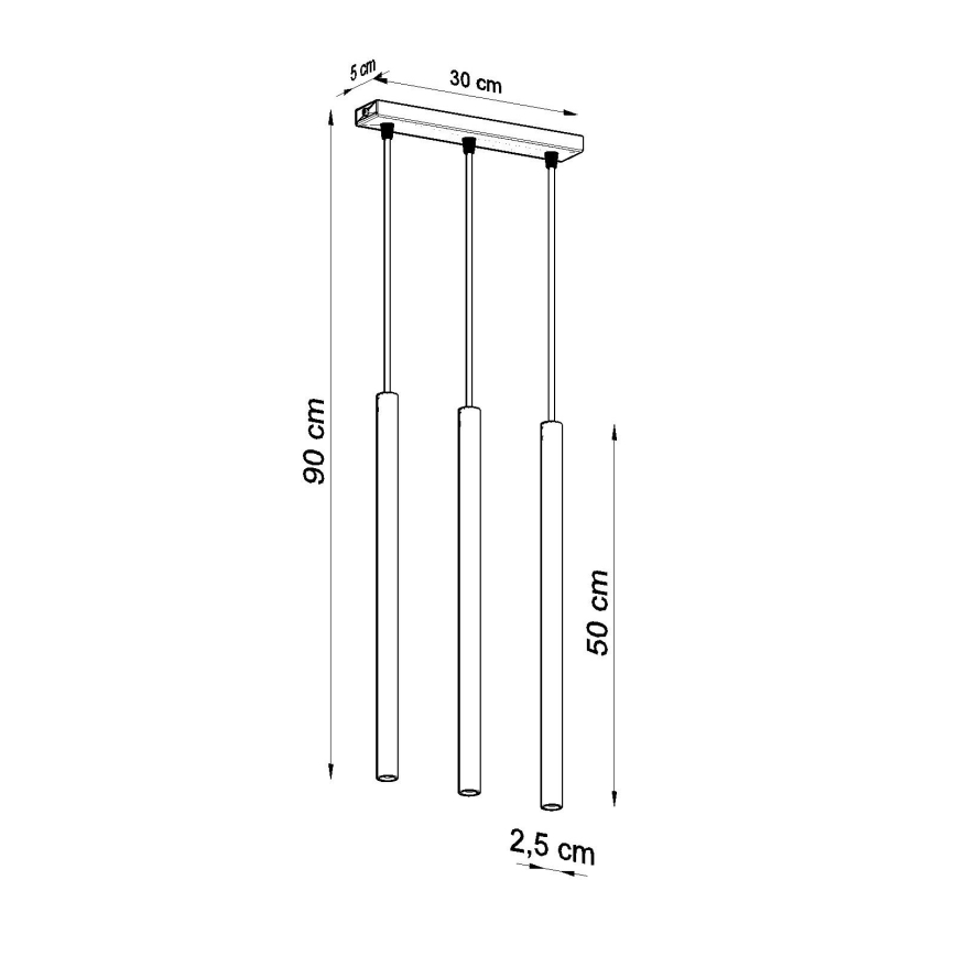 Πολύφωτο με συρματόσχοινο PASTELO 3xG9/8W/230V χρυσαφί