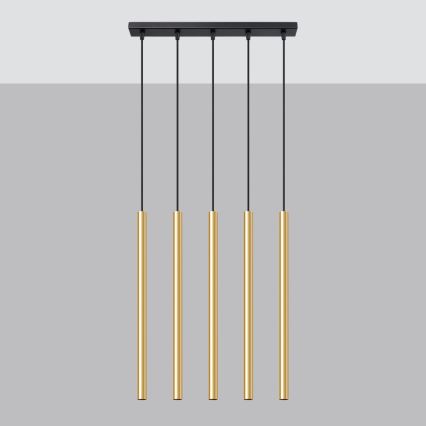 Πολύφωτο με συρματόσχοινο PASTELO 5xG9/8W/230V χρυσαφί