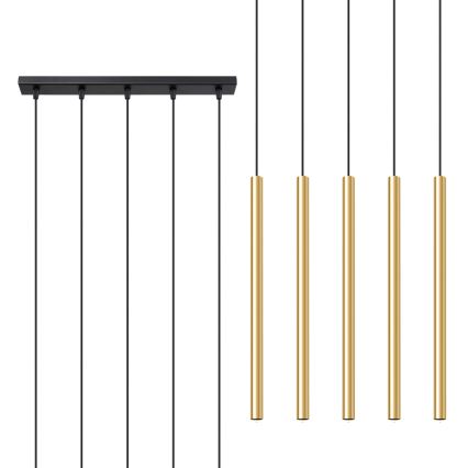 Πολύφωτο με συρματόσχοινο PASTELO 5xG9/8W/230V χρυσαφί