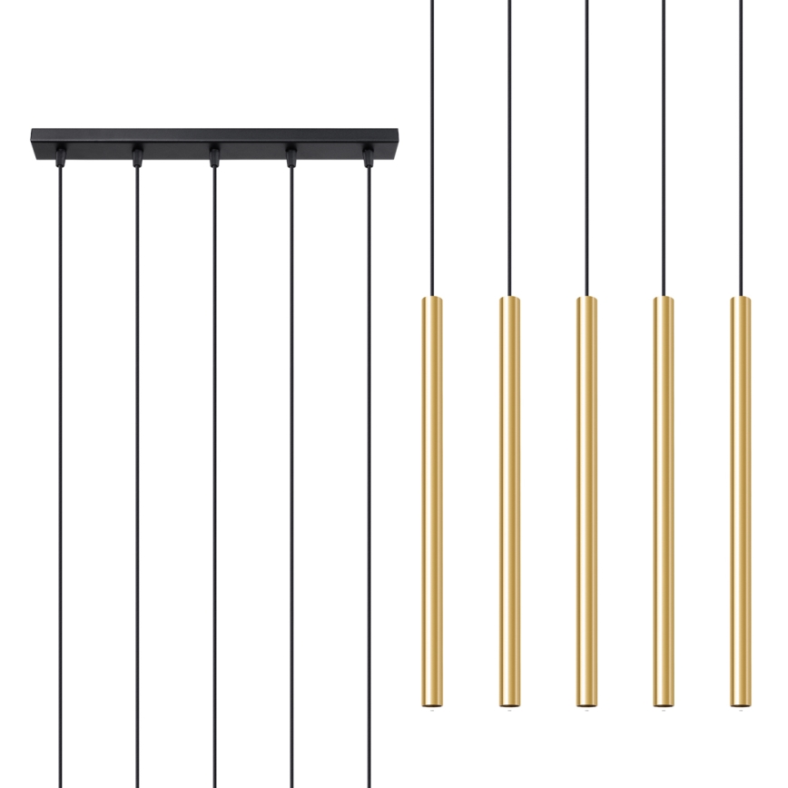 Πολύφωτο με συρματόσχοινο PASTELO 5xG9/8W/230V χρυσαφί