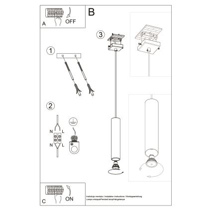 Πολύφωτο με συρματόσχοινο LAGOS 1xGU10/10W/230V χρυσαφί