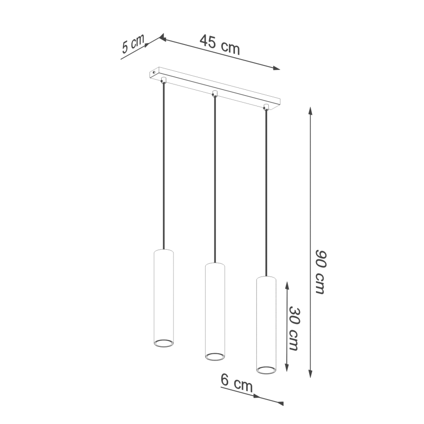 Πολύφωτο με συρματόσχοινο LAGOS 3xGU10/10W/230V χρυσαφί