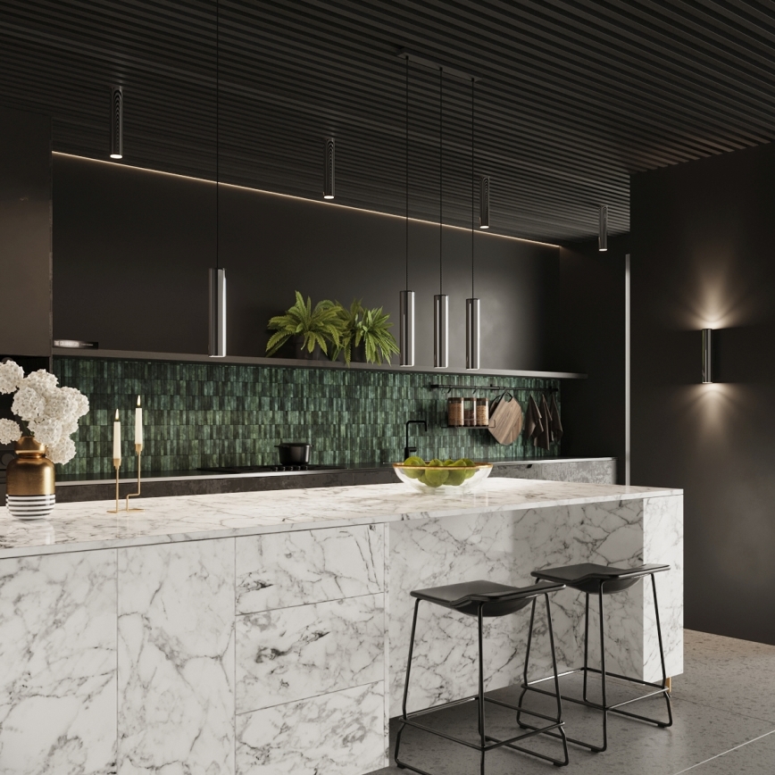 Κρεμαστό φωτιστικό οροφής LAGOS 1xGU10/10W/230V γυαλιστερό χρώμιο