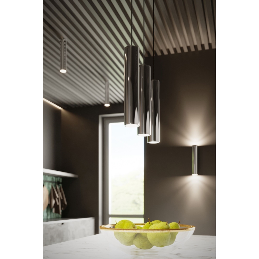 Κρεμαστό φωτιστικό οροφής LAGOS 1xGU10/10W/230V γυαλιστερό χρώμιο
