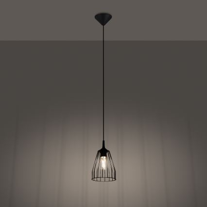 Κρεμαστό φωτιστικό οροφής LEYO 1xE27/15W/230V μαύρο