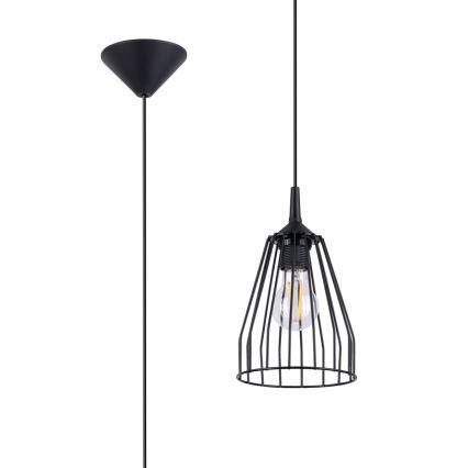 Κρεμαστό φωτιστικό οροφής LEYO 1xE27/15W/230V μαύρο