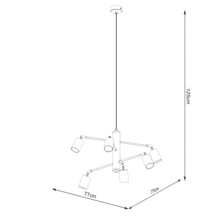 Κρεμαστό φωτιστικό οροφής LEMMI 6xGU10/10W/230V μαύρο