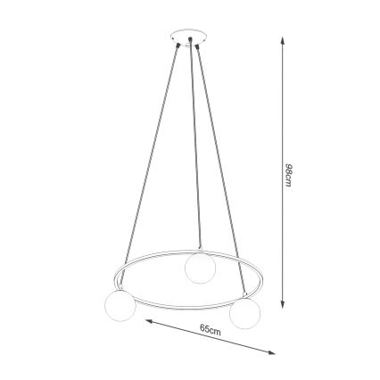 Κρεμαστό φωτιστικό οροφής YOLI 3xG9/8W/230V μαύρο