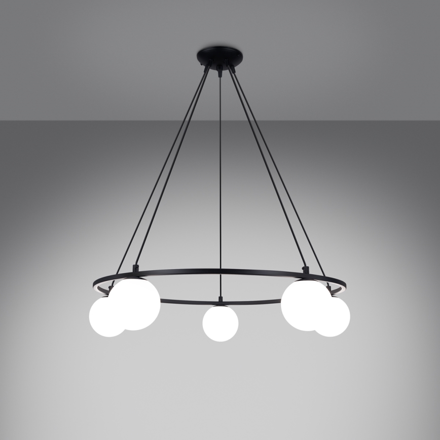 Κρεμαστό φωτιστικό οροφής YOLI 5xG9/8W/230V μαύρο