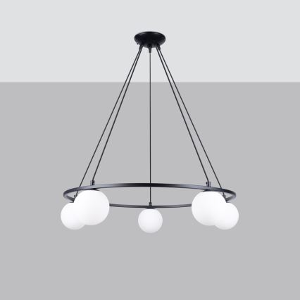 Κρεμαστό φωτιστικό οροφής YOLI 5xG9/8W/230V μαύρο