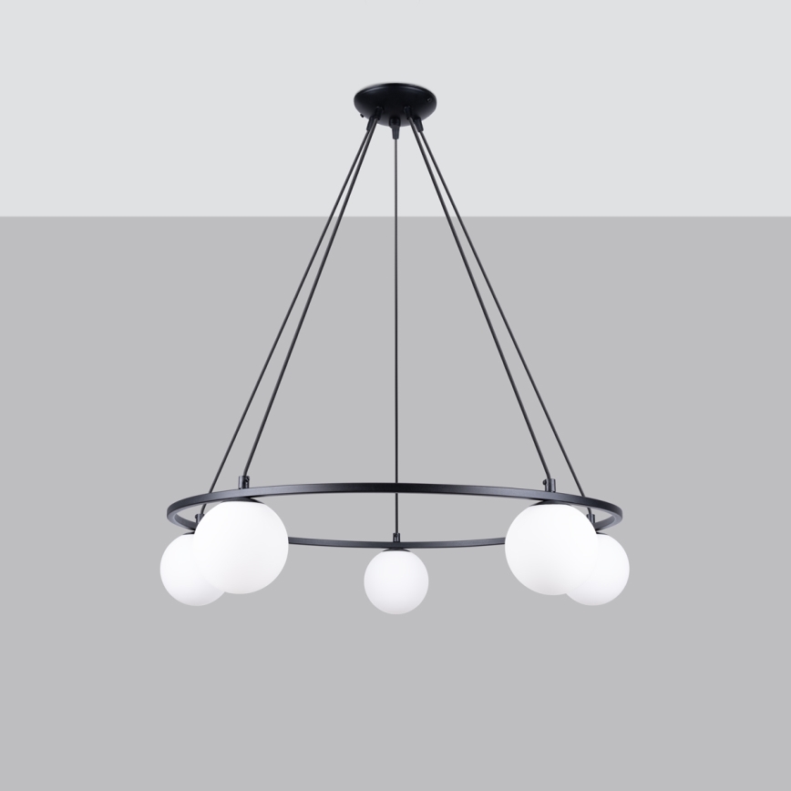 Κρεμαστό φωτιστικό οροφής YOLI 5xG9/8W/230V μαύρο