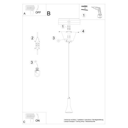 Κρεμαστό φωτιστικό οροφής REA 1xE14/12W/230V τσιμέντο