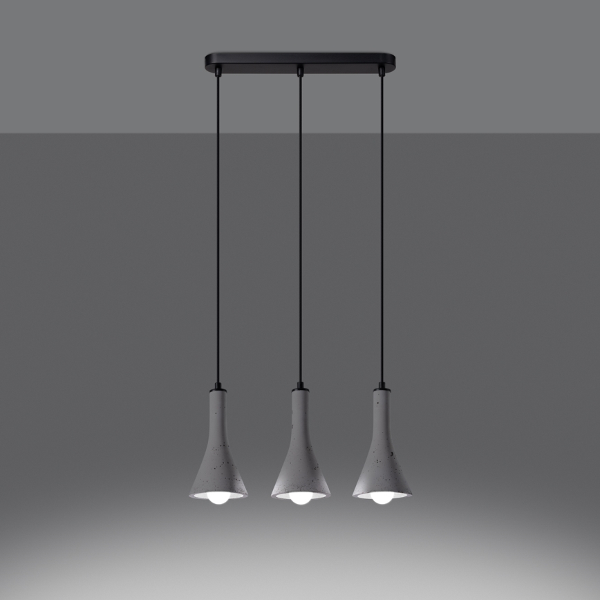 Κρεμαστό φωτιστικό οροφής ράγα REA 3xE14/12W/230V τσιμέντο