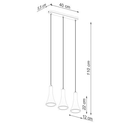 Κρεμαστό φωτιστικό οροφής ράγα REA 3xE14/12W/230V τσιμέντο