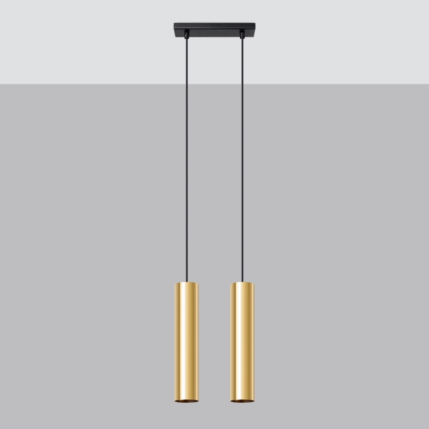 Πολύφωτο με συρματόσχοινο LAGOS 2xGU10/10W/230V χρυσαφί