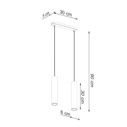 Πολύφωτο με συρματόσχοινο LAGOS 2xGU10/10W/230V χρυσαφί