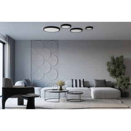 Φωτιστικό οροφής LED ONYX LED/48W/230V διάμ. 60 cm μαύρο