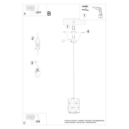 Κρεμαστό φωτιστικό οροφής GOBI 1xE27/15W/230V κεραμικό