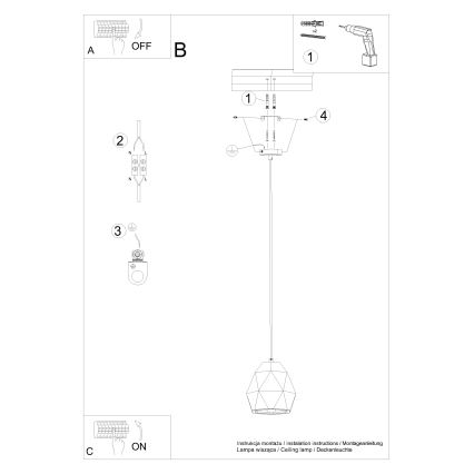 Κρεμαστό φωτιστικό οροφής MINT 1xE27/15W/230V κεραμικό