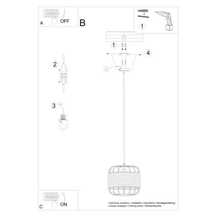 Κρεμαστό φωτιστικό οροφής FOST 1xE27/15W/230V