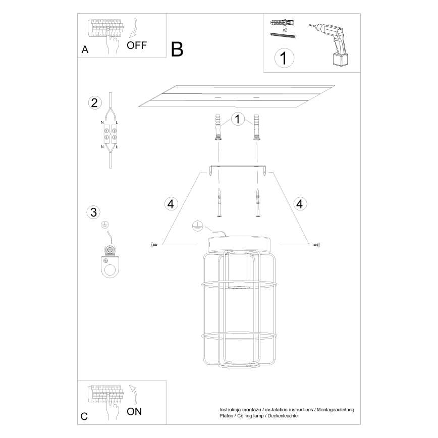 Φωτιστικό οροφής GOTTO 1xE27/15W/230V μαύρο/οξιά