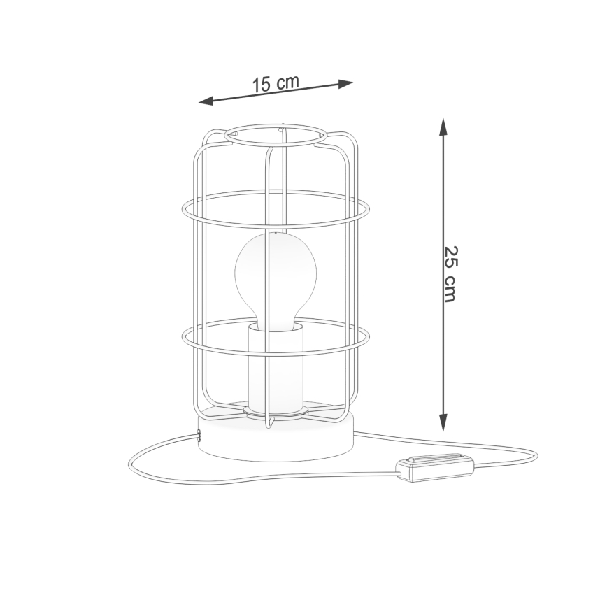 Eπιτραπέζια λάμπα GOTTO 1xE27/15W/230V μαύρο/οξιά