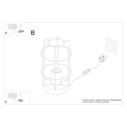 Eπιτραπέζια λάμπα GOTTO 1xE27/15W/230V μαύρο/οξιά