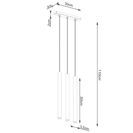 Κρεμαστό φωτιστικό οροφής PASTELO 3xG9/8W/230V οξιά