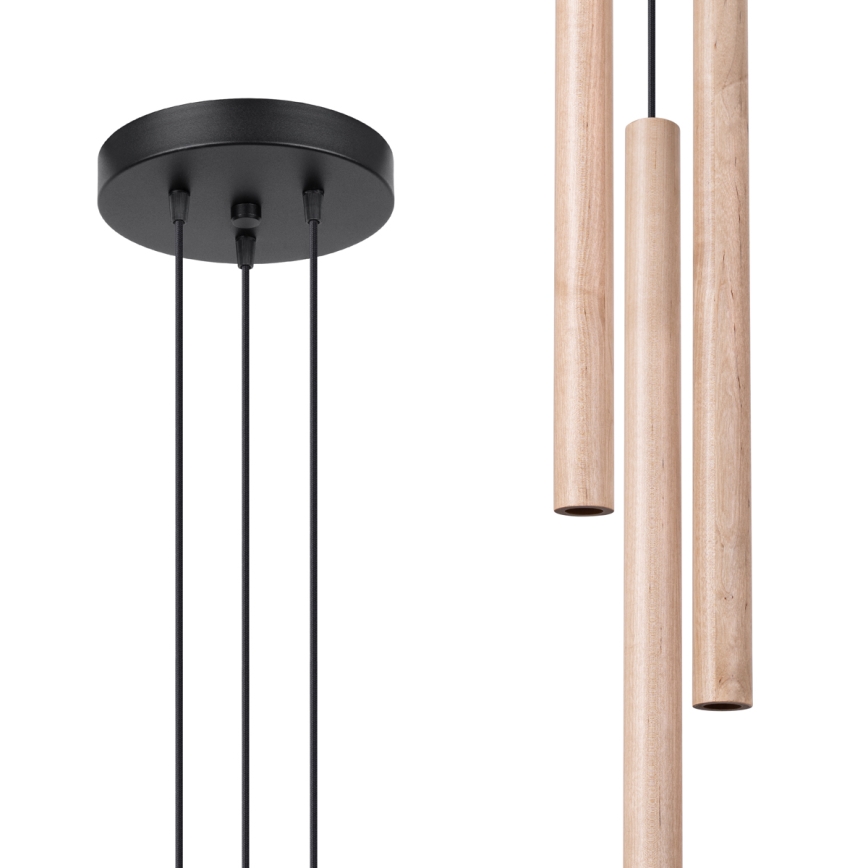 Κρεμαστό φωτιστικό οροφής PASTELO 3xG9/8W/230V οξιά