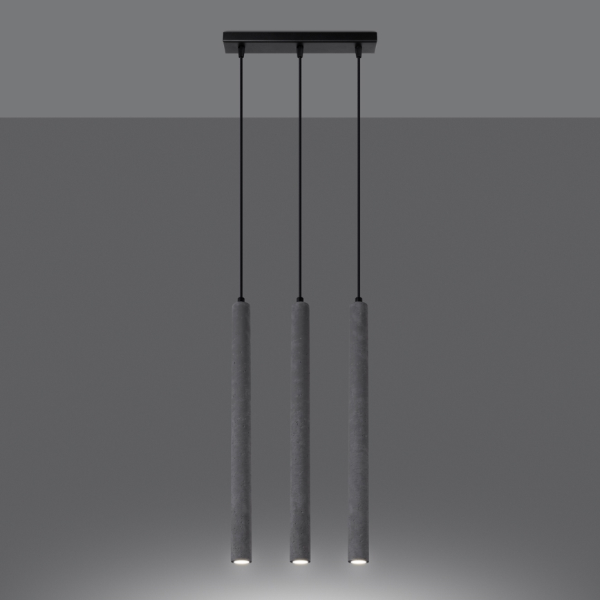 Κρεμαστό φωτιστικό οροφής ράγα PASTELO 3xG9/8W/230V τσιμέντο