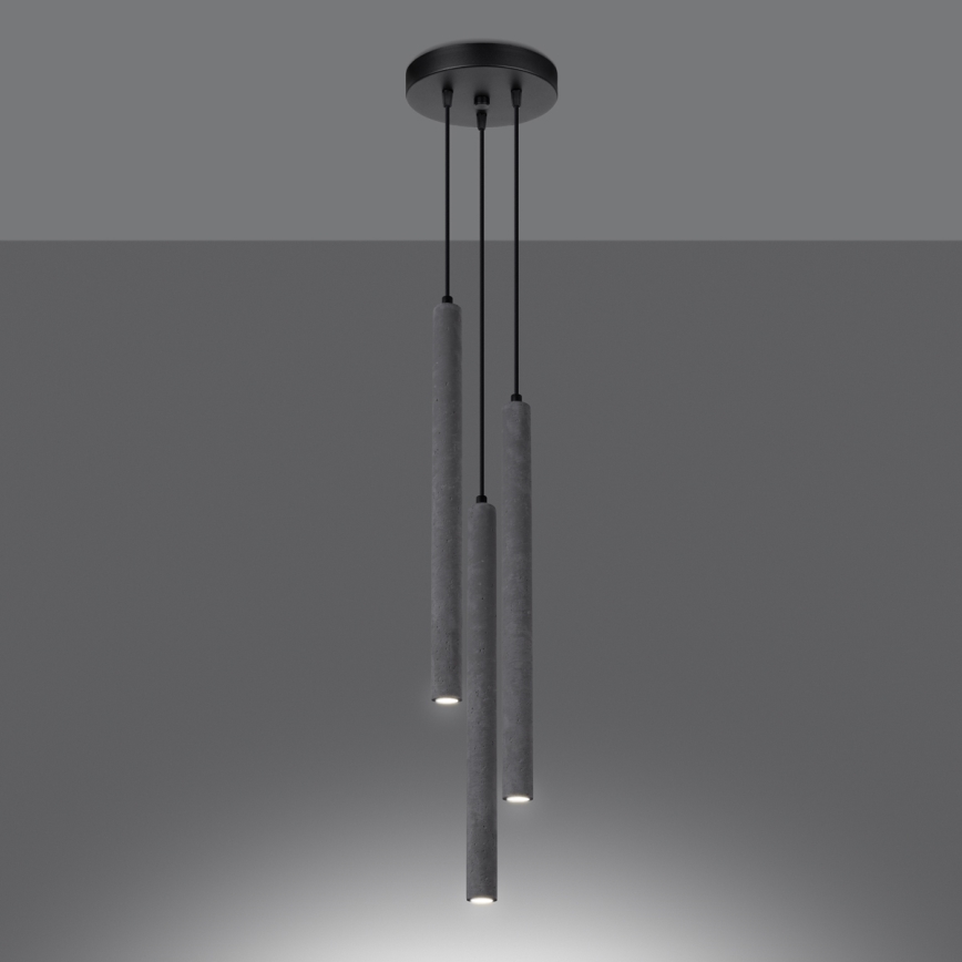 Κρεμαστό φωτιστικό οροφής τρίφωτο PASTELO 3xG9/8W/230V τσιμέντο