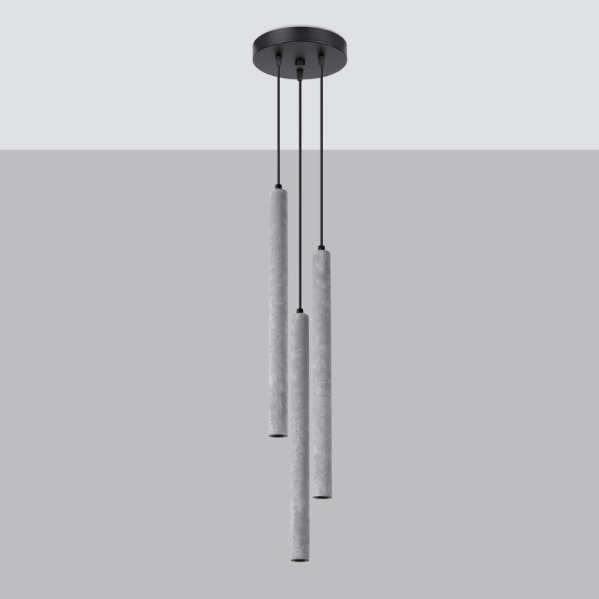 Κρεμαστό φωτιστικό οροφής τρίφωτο PASTELO 3xG9/8W/230V τσιμέντο