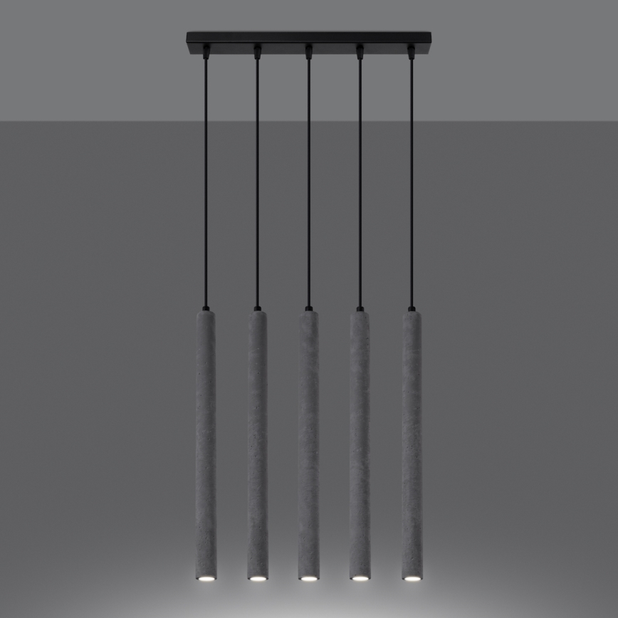 Κρεμαστό φωτιστικό οροφής ράγα PASTELO 5xG9/8W/230V τσιμέντο