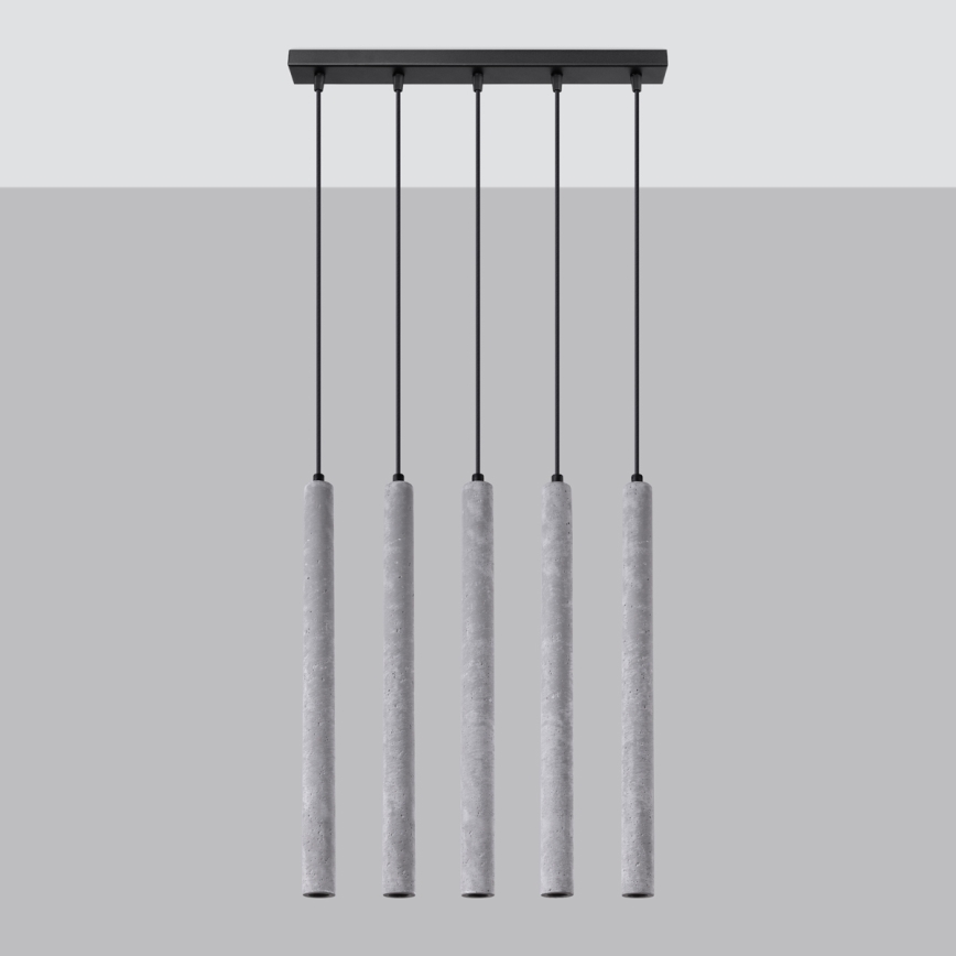 Κρεμαστό φωτιστικό οροφής ράγα PASTELO 5xG9/8W/230V τσιμέντο