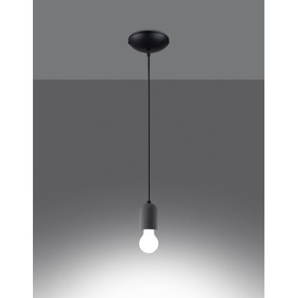 Πολύφωτο με συρματόσχοινο NESO 1xE27/15W/230V τσιμέντο