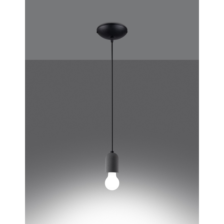 Πολύφωτο με συρματόσχοινο NESO 1xE27/15W/230V τσιμέντο