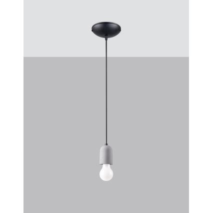 Πολύφωτο με συρματόσχοινο NESO 1xE27/15W/230V τσιμέντο