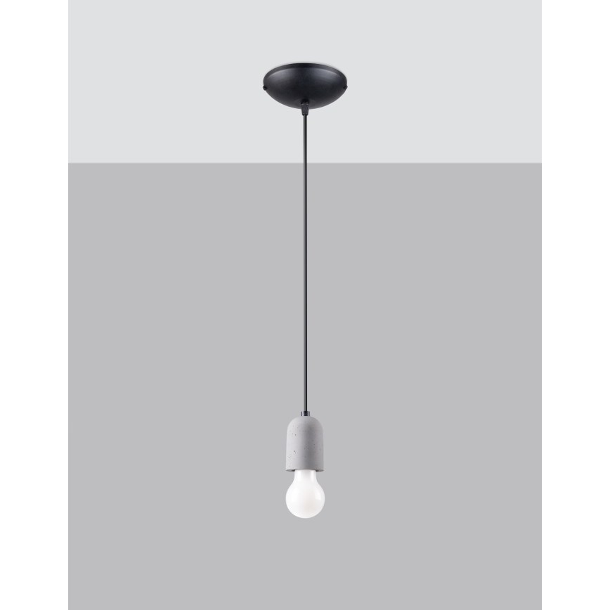 Πολύφωτο με συρματόσχοινο NESO 1xE27/15W/230V τσιμέντο