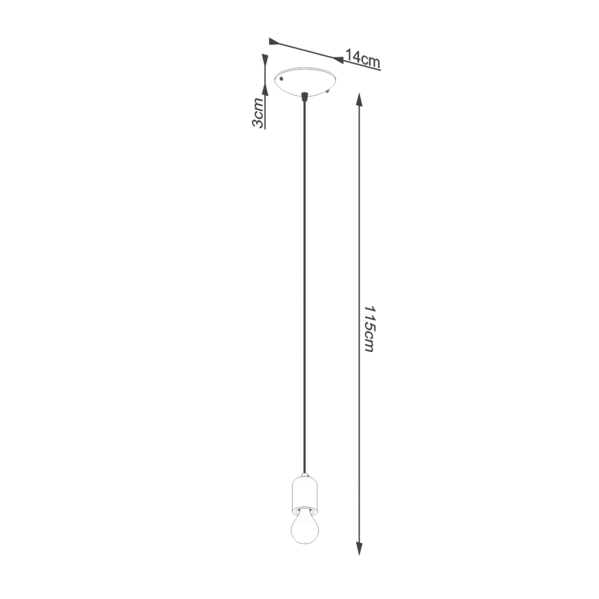 Πολύφωτο με συρματόσχοινο NESO 1xE27/15W/230V τσιμέντο